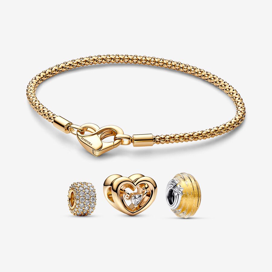 Pandora Moments Armband med guldfärgad kedja image number 0